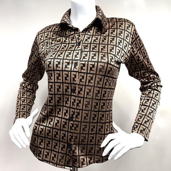 Fendi Tops - Auc Monogram Fendi Vintage button up Shirt